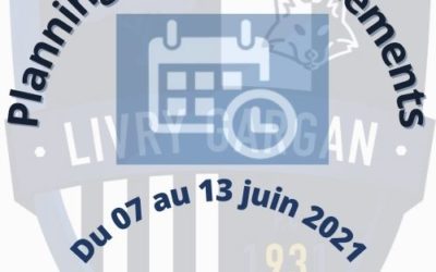 Le planning des entraînement de la semaine
